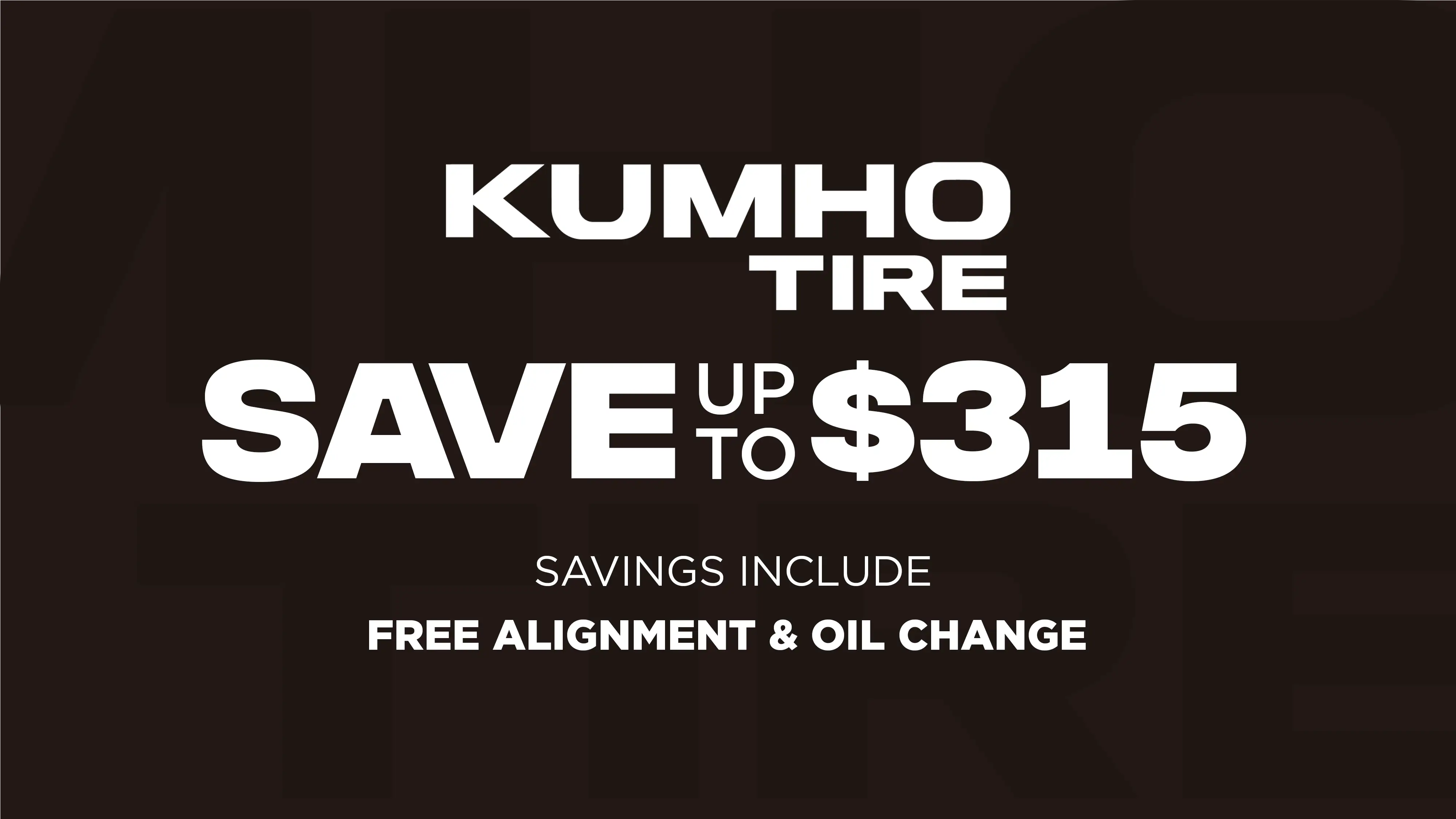 Save up to $315 on Kumho Tires